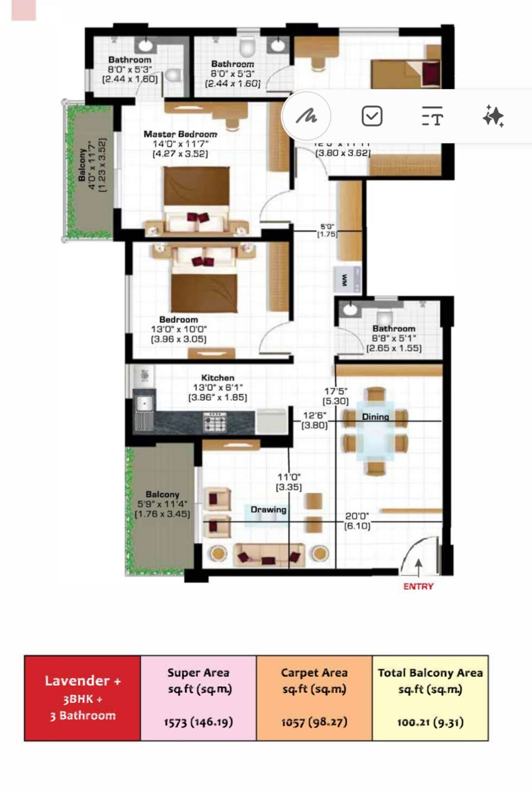 3bhk flats for sale in Ashiana Umang Bhankrota Ajmer Road 2